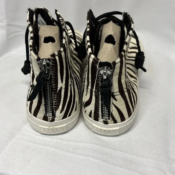Sperry The Rebecca Minkoff genuine calf hair Zebra Print High-Top Sneakers 9.5
