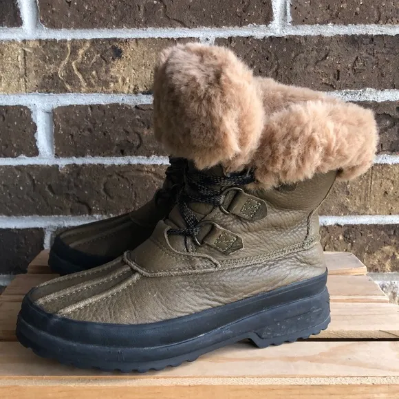 Sperry Women's Maritime Olive Green Leather Winter Boots
