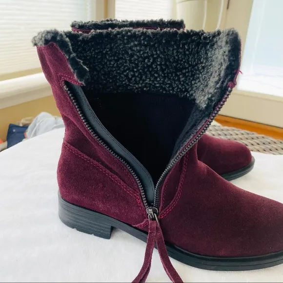 Sporto NEW Leather Plum Zip Up Boots