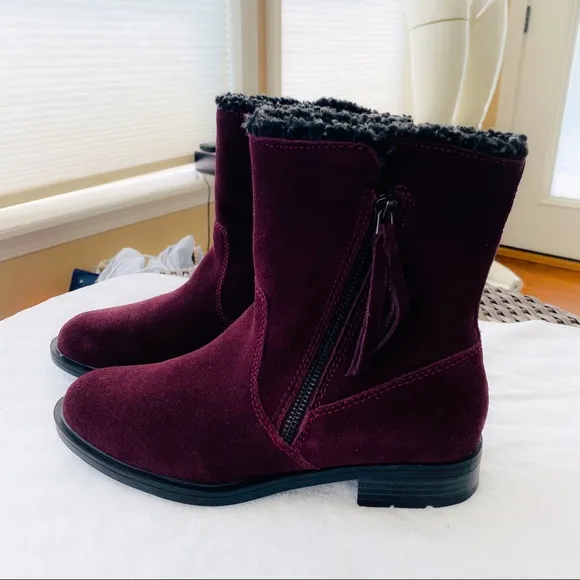 Sporto NEW Leather Plum Zip Up Boots