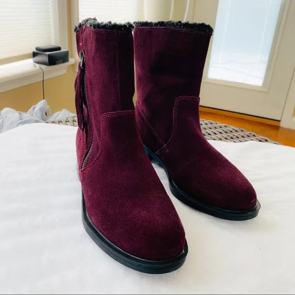 Sporto NEW Leather Plum Zip Up Boots