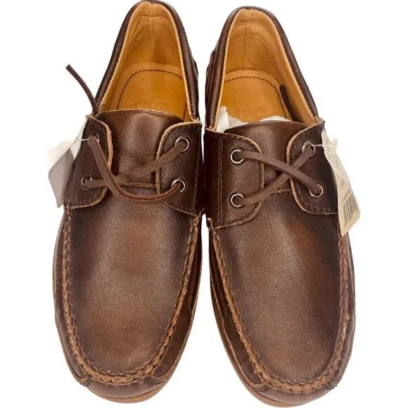 Stetson Leather Boat Loafer Shoes