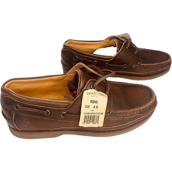 Stetson Leather Boat Loafer Shoes