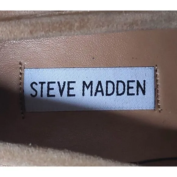 Steve Madden Beth Loafers Chunky Y2K Suede Leather Tan Platform Shoes Size 6.5