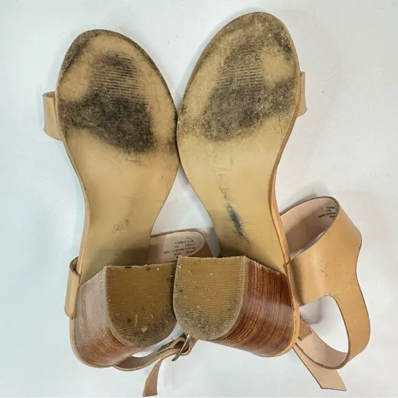 Steve Madden Blaair Open Toe Sandals Ankle Strap Block Heel Tan Color Size 10M