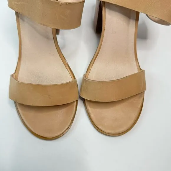 Steve Madden Blaair Open Toe Sandals Ankle Strap Block Heel Tan Color Size 10M