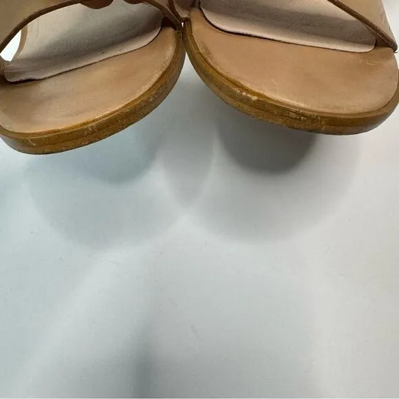 Steve Madden Blaair Open Toe Sandals Ankle Strap Block Heel Tan Color Size 10M