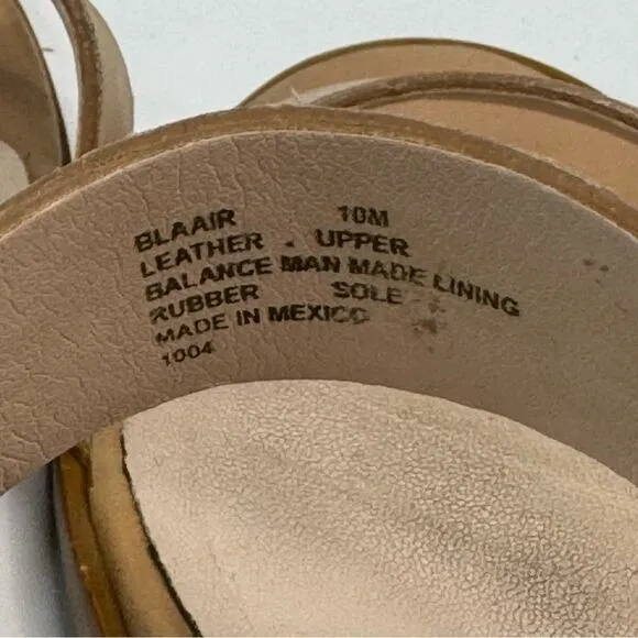 Steve Madden Blaair Open Toe Sandals Ankle Strap Block Heel Tan Color Size 10M