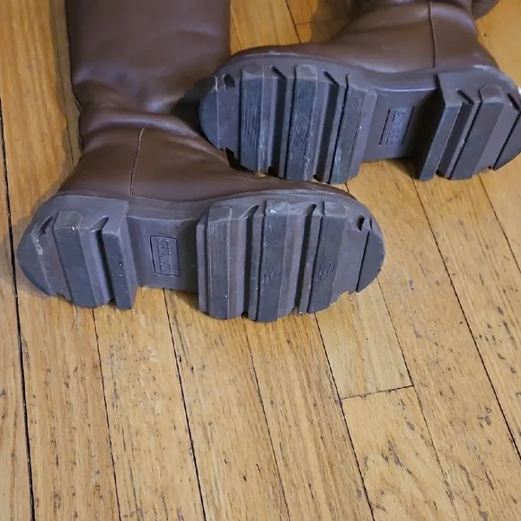 Steve Madden Brown Leather Knee-High Boots Sz 6.5