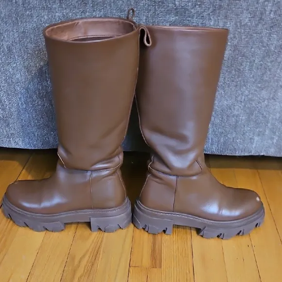 Steve Madden Brown Leather Knee-High Boots Sz 6.5