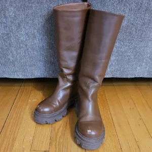 Steve Madden Brown Leather Knee-High Boots Sz 6.5