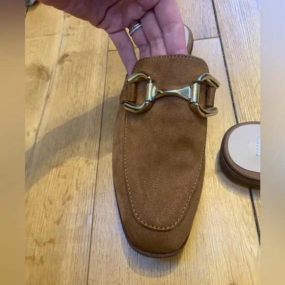Steve Madden Faux Suede Slip on Loafers in Camel Tan