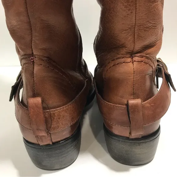 Steve Madden Haylyn Knee High Cognac Leather Riding Boots NWOT