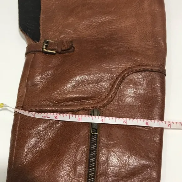 Steve Madden Haylyn Knee High Cognac Leather Riding Boots NWOT