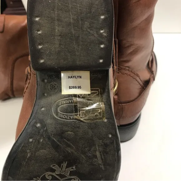 Steve Madden Haylyn Knee High Cognac Leather Riding Boots NWOT