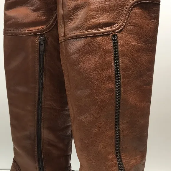 Steve Madden Haylyn Knee High Cognac Leather Riding Boots NWOT