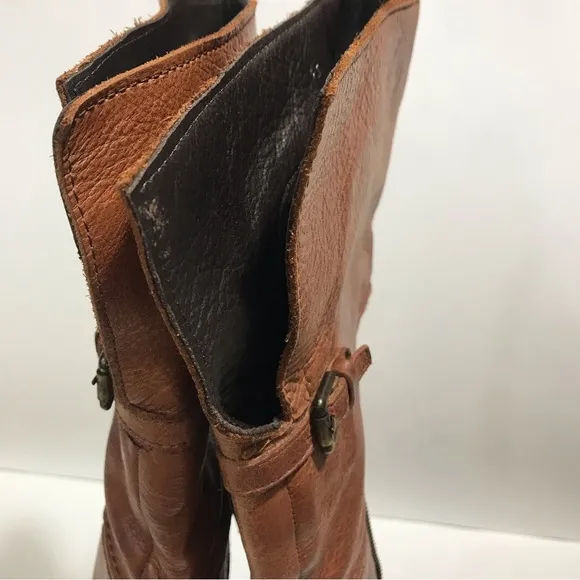 Steve Madden Haylyn Knee High Cognac Leather Riding Boots NWOT