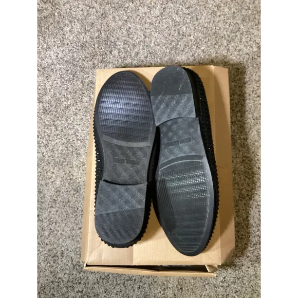Steve Madden Men's Black Rhinestone Loafers Size 9.5 Slip-On Dress Shoes
