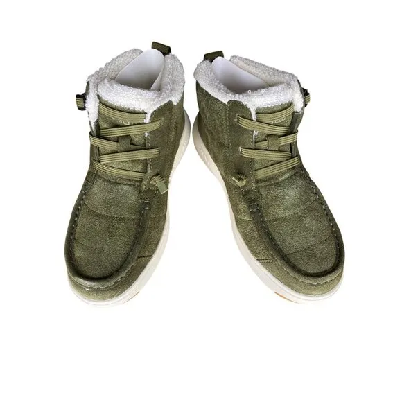 Stio Colter Chukka Dark Olive Green Suede Boots Size 6 Lining &amp; Traction Outsole