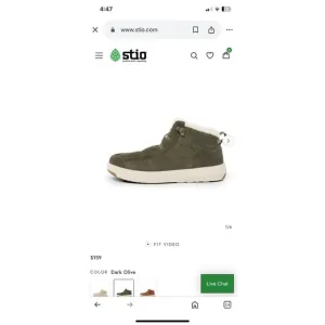 Stio Colter Chukka Dark Olive Green Suede Boots Size 6 Lining &amp; Traction Outsole