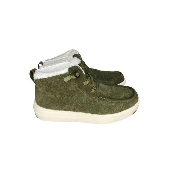 Stio Colter Chukka Dark Olive Green Suede Boots Size 6 Lining &amp; Traction Outsole