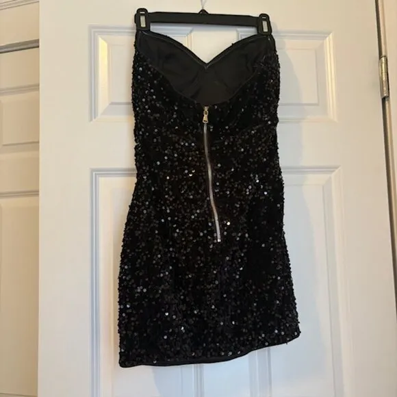 Strapless Sequin Corset Bodice Mini Dress