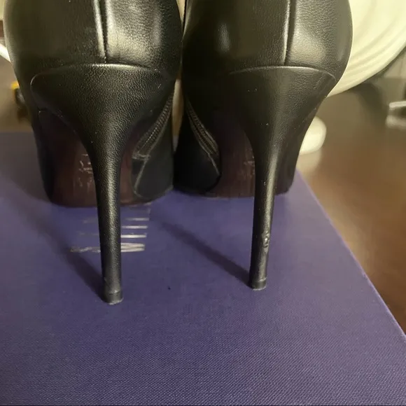 STUART WEITZMAN Black nappa leather ankle boots