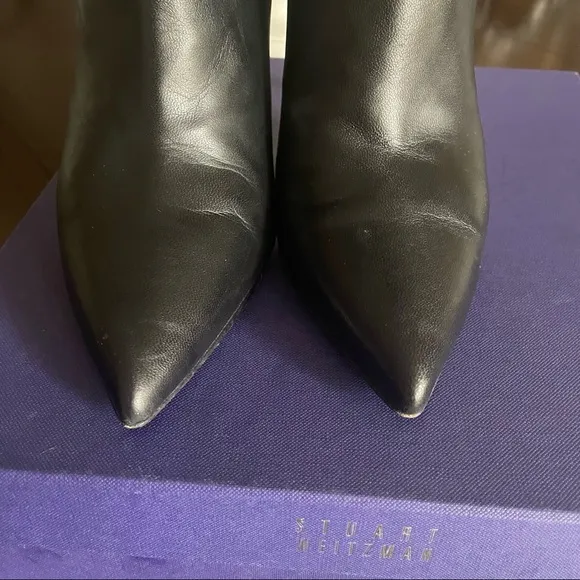 STUART WEITZMAN Black nappa leather ankle boots
