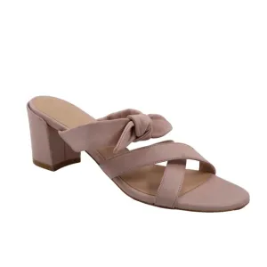 Stuart Weitzman Bow Detail Nude Pink Block Heel Sandals
