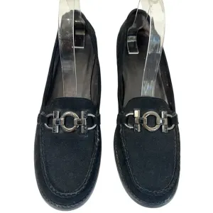 Stuart Weitzman Habit Black Suede Jewel Rhinestone Womens Loafers size 11