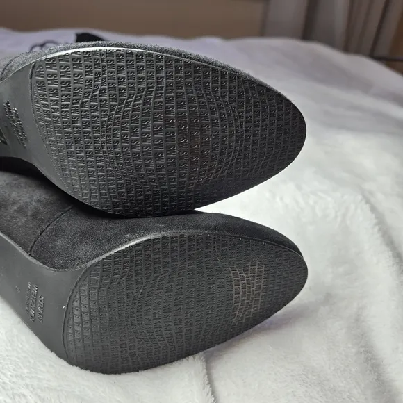 Stuart Weitzman Highland Black Suede Leather Size 9