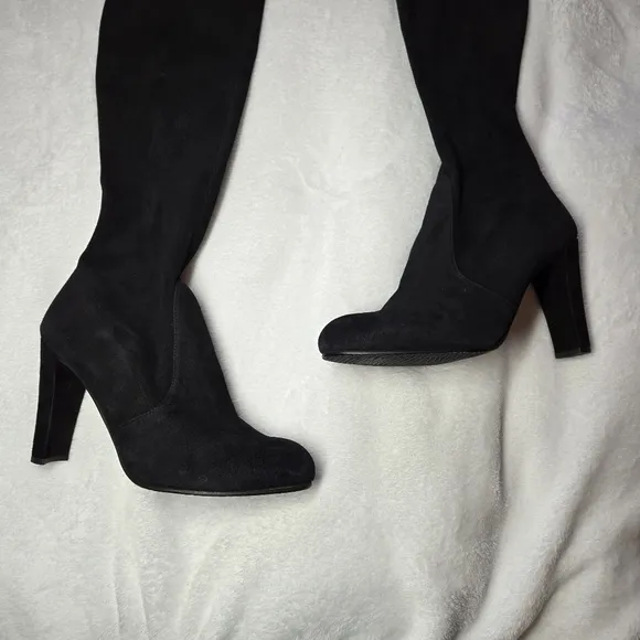 Stuart Weitzman Highland Black Suede Leather Size 9