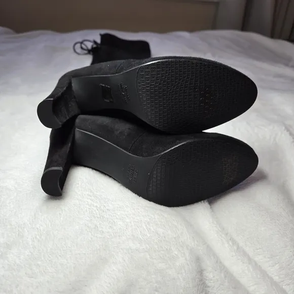 Stuart Weitzman Highland Black Suede Leather Size 9