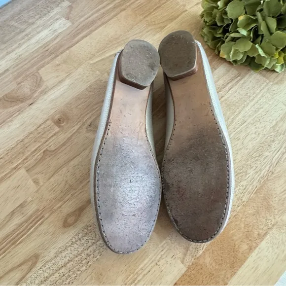 Stuart Weitzman Lightly Gold Metallic Flats Moccasins Size 10.5