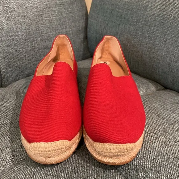 Stuart Weitzman Mykonos Twill Espadrilles in Red Size 8