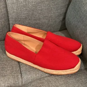 Stuart Weitzman Mykonos Twill Espadrilles in Red Size 8