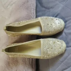 Stuart Weitzman ROCKON Gold Studded Espadrilles Size 6