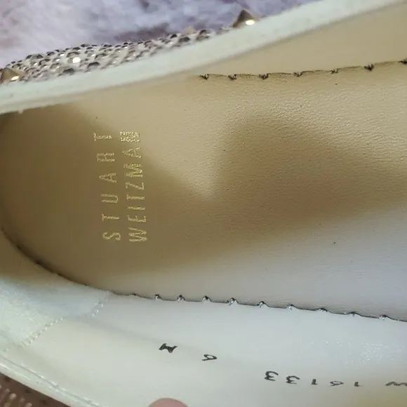 Stuart Weitzman ROCKON Gold Studded Espadrilles Size 6