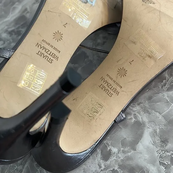 Stuart weitzman Starla 80 ankle strap sandal heels gunmetal sz 7