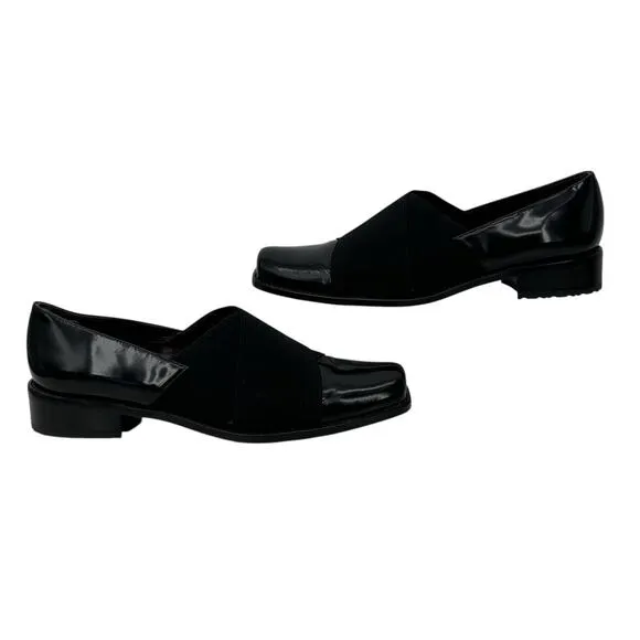 Stuart Weitzman The Band Loafer Elastic SZ 9 Women's Black Patent Career Office