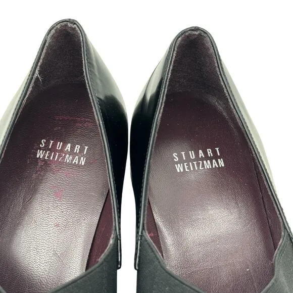 Stuart Weitzman The Band Loafer Elastic SZ 9 Women's Black Patent Career Office