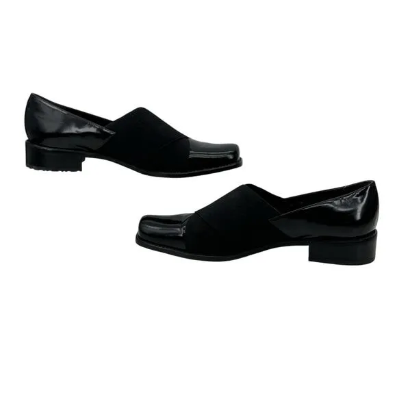 Stuart Weitzman The Band Loafer Elastic SZ 9 Women's Black Patent Career Office