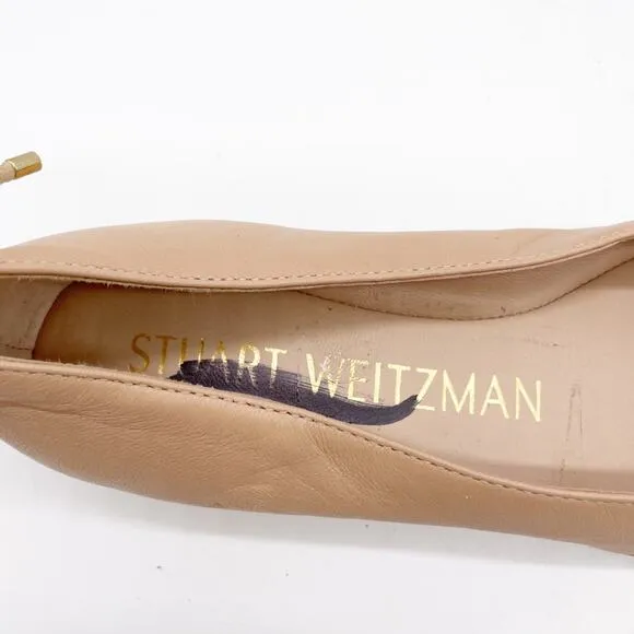 Stuart Weitzman Women's Nude Leather Ballet Flats Size 5B