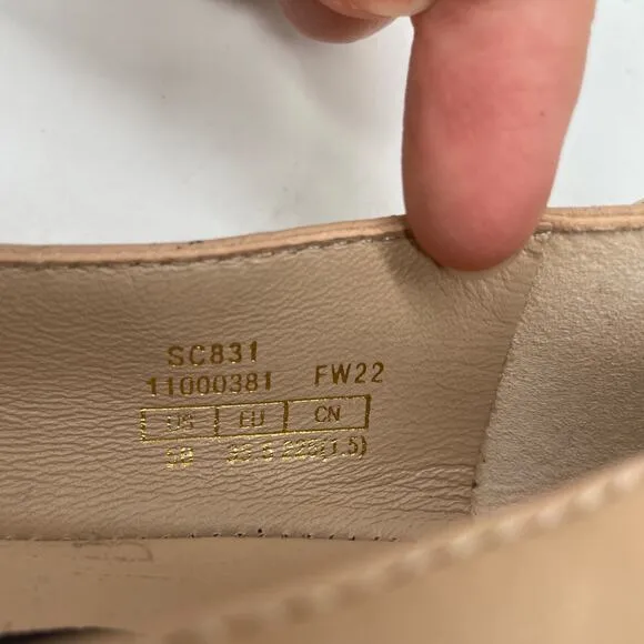 Stuart Weitzman Women's Nude Leather Ballet Flats Size 5B
