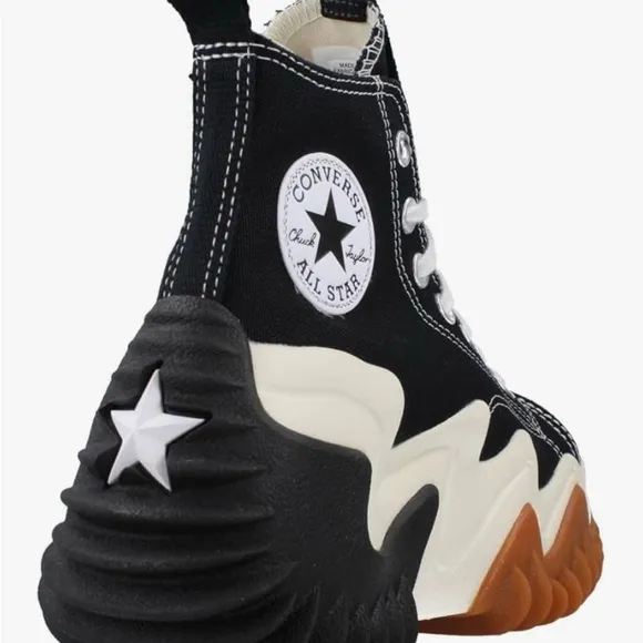 Stylish Black and White High-Top Sneakers