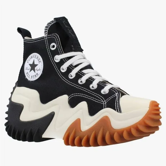 Stylish Black and White High-Top Sneakers