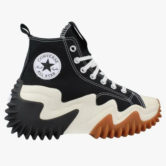 Stylish Black and White High-Top Sneakers