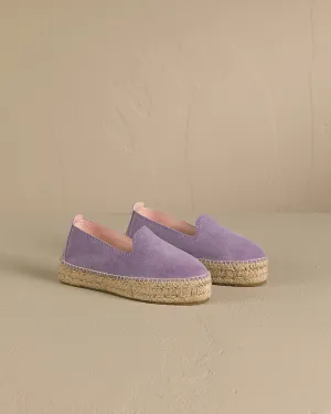 Suede Double Sole Espadrilles Hamptons  Wisteria Lilac