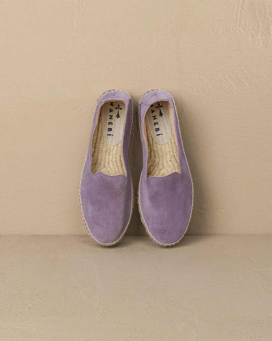 Suede Double Sole Espadrilles Hamptons  Wisteria Lilac