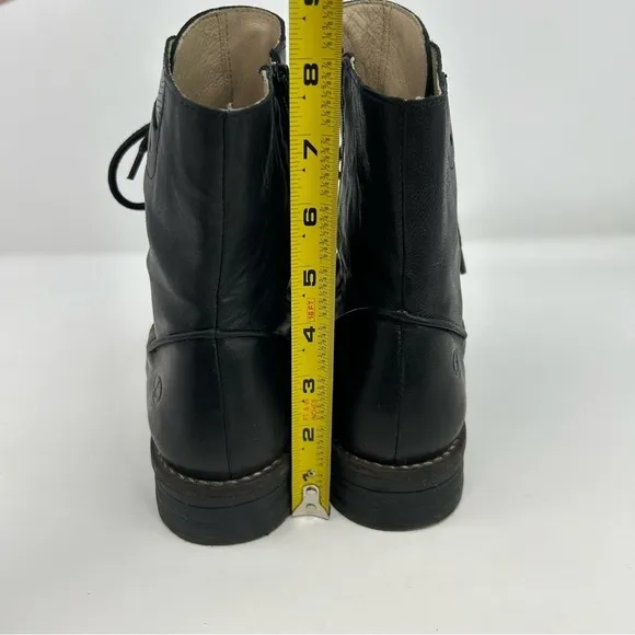 Sundance Casta Black Leather Lace Up Rasta Ankle Boots Size 41 (US Size 10.5)